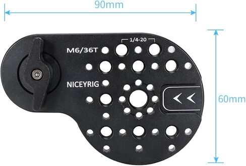 حامل جانبي من NICEYRIG مناسب لـ Manfrotto MVH502AH / MVH504XAH / MVH608AH / MVH612AH / 509HD / 501HD، لوحة تمديد تثبيت روزيت نوع 36 ترس M6 لبطارية Vmount، ضوء LED in Kuwait