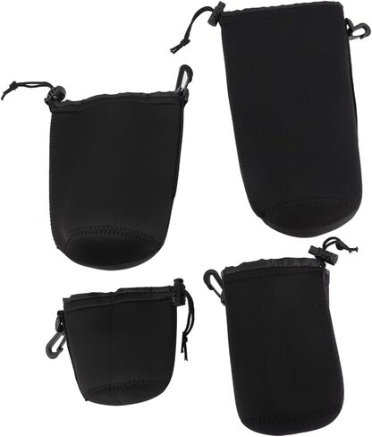 4pcs Neoprene Lens Protector Pouch Camera Lens Case for Dslr Flexible and Durable Various for Different Lenses for Photography Enthusiasts in Kuwait