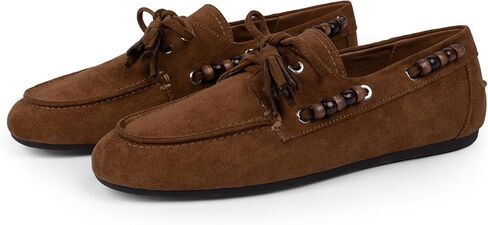 QIY Loafers for Women Comfortable Dressy Fringe Driving Loafers Beaded Moccasins Slip on Flats Lightweight Office Casual Wear Lace up Flats in Kuwait
