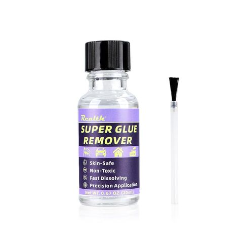 Realth Super Glue Remover 20ml – CA, UV & Nail Glue Dissolver, Skin-Safe Adhesive Remover with Precision Brush in Saudi Arabia