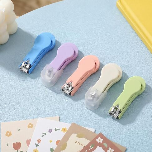 Qianyu 5 Pcs Baby Nail Clippers Fold Up Baby Nail Clippers Stainless Steel Finger Trimmer Cutter Small Jaw Precise Safe NailTrimmer Fingernail Clipper for Newborn Infant Nursery Baby's Fingers Toes in Kuwait
