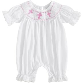Foidiccx Baby Boy First Birthday Outfit One Year Old 1st Smash Cake Embroidery Bubble Romper Short Sleeve Jumpsuit Clothes in Saudi Arabia