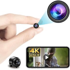 Ultra Mini WiFi Camera,Compact-Sized,HD4K Video Recording Live Feed,No Need Wifi Camera,Nanny Cam,Invisible Design Baby Monitor Pet Monitoring with Color Night Vision,Motion Detection,Loop Record in Kuwait