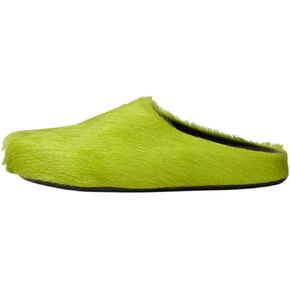 حذاء نسائي من Vertundy مصنوع من الفرو سهل الارتداء من الفرو الحقيقي، حذاء مسطح بمقدمة مستديرة ومنصة غامضة، حذاء أخضر in Kuwait