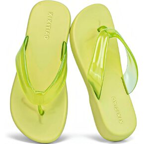 XIXITIAO Jelly Sandals Jelly Flip Flops for Women Comfortable Summer Beach Walking Basic Thong Sandals Slip On Indoor Outdoor Shower Shoes in Kuwait