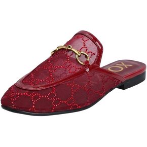 XOBZJH Women’s Sparkly Rhinestone Mesh Mules – Backless Loafers with Gold Horsebit, Breathable Slip-On Flats for Summer Office, Wedding & Daily Wear in Kuwait