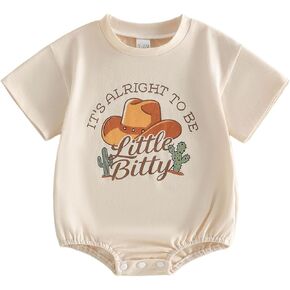 It's Alright to Be Little Bitty Baby Girl Boy Bubble Romper Western Country Bodysuit Cute Newborn Coming Home Summer in Saudi Arabia