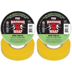 NSI WW-716-YL WarriorWrap General 7 mil Vinyl Electrical Tape, 3/4" Width, 60' Length, Yellow in Kuwait