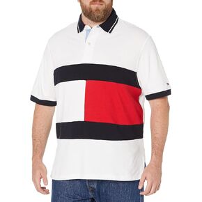 Tommy Hilfiger Men's Big & Tall Flag Pride Regular Fit Polo Shirt, Milky Way, XL in Saudi Arabia