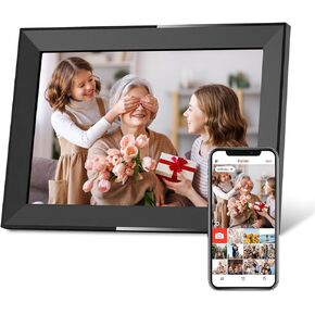 Skyrhyme 10.1 Inch Digital Picture Frame, Frameo WiFi Digital Photo Frame with 16GB Storage, 1280 * 800 IPS Touch Screen, Auto-Rotate Slideshow, Easy to Share Photo/Video via Free App in Saudi Arabia