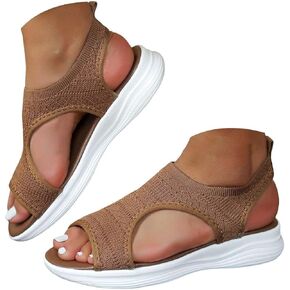 Women's Breathable Mesh Walking Sandals Lightweight Arch Support Knit Sandals Comfortable Slingback Sporty Sandals in Saudi Arabia
