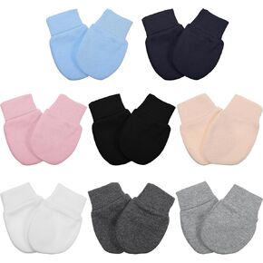 8 Pairs No Scratch Baby Mittens Soft Muslin Cotton Gloves Breathable Newborn Color Mittens Unisex Infant Gloves for 0-6 Months Essentials in Kuwait