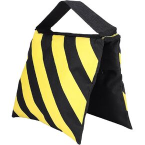 Sandbag Weight Bags for Studio Video Light Stand Tripod, Yellow Black Stripes, Durable Oxford Material - Stable Support, Portable Design for Photography Equipment in Kuwait