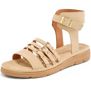 Dressy Womens Sandals Walking: Comfortable Breathable Insole Women Flat Sandal - Casual Adjustable Buckle Summer Outdoor Shoes in Kuwait