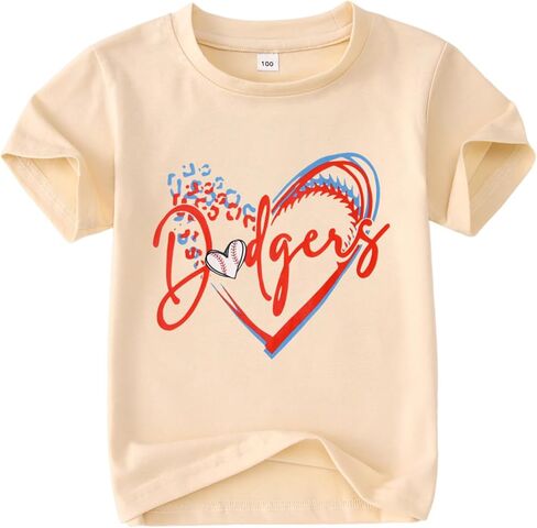 GLIGLITTR Toddler Boy Girl Baseball Shirt Short Sleeve Baseball Heart Graphic Tee Kids Game Day Sports Fan Outfit Summer Tops in Saudi Arabia