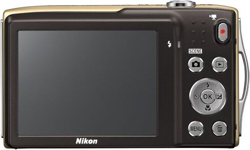 كاميرا نيكون COOLPIX S3300 رقمية بدقة 16 ميجابكسل مع عدسة زجاجية NIKKOR تكبير 6X وشاشة LCD مقاس 2.7 بوصة (ذهبي) in Kuwait