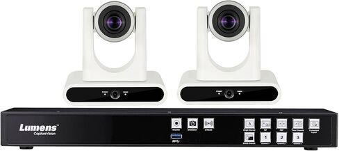 Lumens LC200 and VC-TR40W Bundle; Includes: 1x LC200 CaptureVision System, and 2X White VC-TR40W AI Auto-Tracking Camera in Kuwait