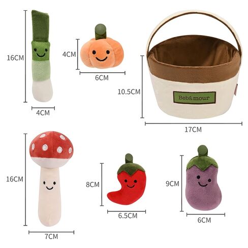 Bebamour Montessori Toys for Baby 6-12 Months, Plush Vegetable Garden Sensory Sorting Toy with Storage Base, Soft Plush Farm Harvest Game for Fine Motor Skills, Perfect Baby Boys Girls Gift(Carrot) in Kuwait