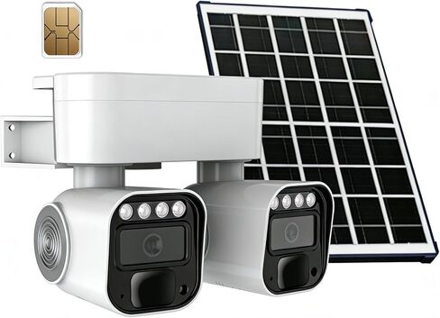كاميرا أمان خارجية تعمل بالطاقة الشمسية 4G Cellular LTE، لا حاجة إلى WiFi، عدسة مزدوجة رؤية 360 درجة، رؤية ليلية ملونة 2K، كاميرا أمان خلوية مع بطاقة SIM مدمجة، تنبيهات حركة PIR، محادثة ثنائية الاتجاه in Kuwait