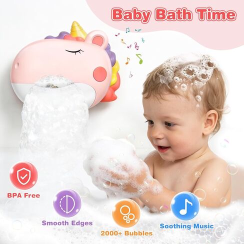 Bath Toys, Bath Bubble Machine Toddler Bath Toys for Kids Ages 1-3 4-8, Interactive Bathtub Shower Water Toys Bubble Maker with Music Christmas Birthday Gifts for Boys Girls in Saudi Arabia