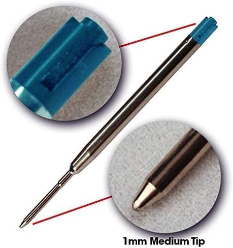 6 حزمة - Tikipen Blue Parker متوافق مع عبوات PEN PEN. كتابة ناعمة الحبر الألماني وطرف متوسط ​​1 مم ... (باركر 6 ، الأزرق) in Saudi Arabia
