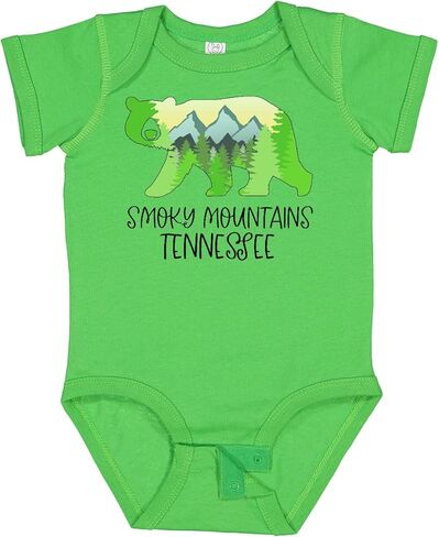 inktastic Smoky Mountains, Tennessee- Mountains and Bear Shape Baby Bodysuit in Kuwait