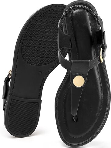 Alicegana Flat Sandals for Women Dressy: Comfortable Cute Thong Flats Walking Summer T-Strap Shoes with Adjustable Ankle Buckle 2026 in Kuwait
