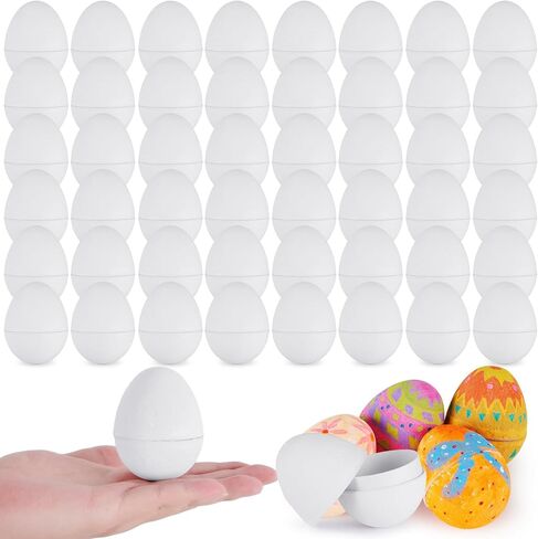 Paper Mache Easter Eggs, Cardboard Paper Eggs to Decorate for Craft Painting, School Projects, Spring Parties, Easter Hunt Supplies, DIY Art Activities, 3.2 Inch (25 PCS, White) in Saudi Arabia
