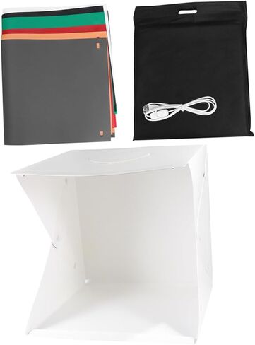 Operitacx 40cm Mini Photo Box Dual LED Light Bars Photography Backdrop Tent with 6 Color Backgrounds Portable Dimmable Shooting Cube for Product Photography in Kuwait