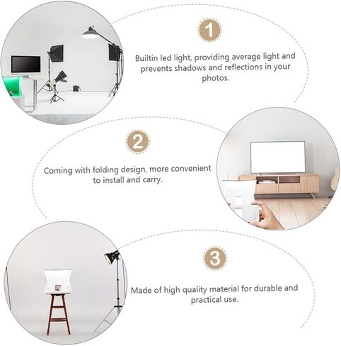 Operitacx 40cm Mini Photo Box Dual LED Light Bars Photography Backdrop Tent with 6 Color Backgrounds Portable Dimmable Shooting Cube for Product Photography in Kuwait