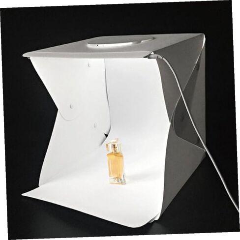 خيمة صندوق إضاءة للتصوير الفوتوغرافي المحمولة من Artibetter مقاس 30 سم صغيرة LED متوهجة ناعمة مع خلفيات باللونين الأسود والأبيض، مجموعة تصوير استوديو الصور لتصوير المنتجات والمجوهرات in Kuwait