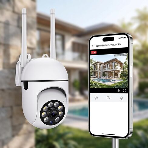 1080P WiFi Night Vision 2 Way Audio Siren Motion Alerts Indoor Security Camera for Baby Pet Monitoring Cloud TF Card Storage White in Kuwait