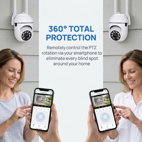 1080P WiFi Night Vision 2 Way Audio Siren Motion Alerts Indoor Security Camera for Baby Pet Monitoring Cloud TF Card Storage White in Kuwait
