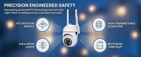 1080P WiFi Night Vision 2 Way Audio Siren Motion Alerts Indoor Security Camera for Baby Pet Monitoring Cloud TF Card Storage White in Kuwait