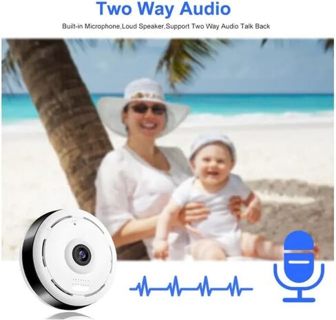 WiFi Camera IP Fisheye CCTV Mini Wireless Video Camera 1080P Panoramic View Camera Fish Eye 360 in Kuwait