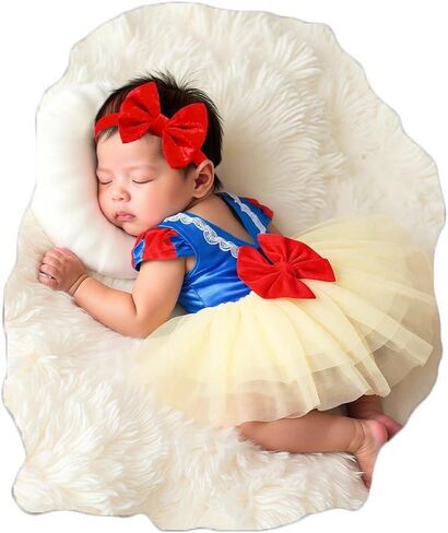 Ylsteed Newborn Photography Outfits Girls Newborn Photography Props Baby Girls Lace Romper with Tulle Skirt Infant Photo shoot Outfits Photo Props in Kuwait