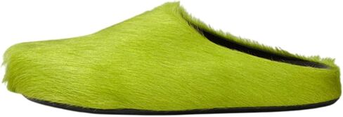 Vertundy Women's Fur Mules Slip On Real Fur Slides Flat Round Toe Platform Fuzzy Clogs Green Shoes in Kuwait