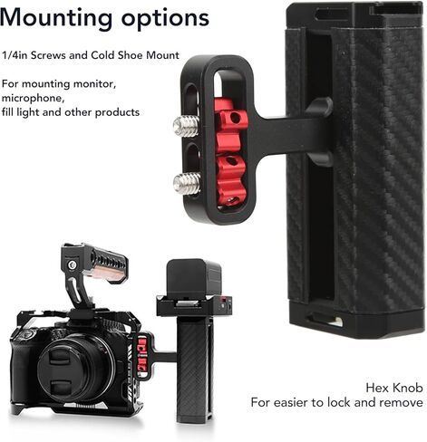 Yunseity Camera Side Handle Camera Side Grip Aluminum Alloy Handgrip with Cold Shoe Mount & 1/4in Screws for DSLR Mirrorless Cage Accessories in Kuwait