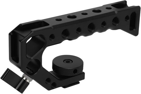 FILFEEL Universal Camera Top Handle, Ergonomic Aluminum Alloy Grip with /4 Inch & 3/8 Inch Threads and Cold Shoe Ports for Various DSLRs in Kuwait