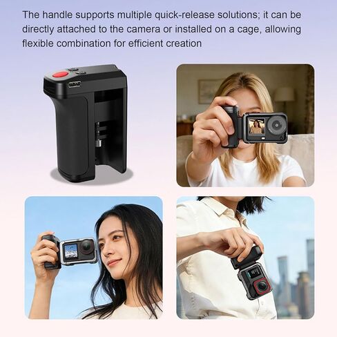 Fabater Street Photography Handle for Action 3 4 5 Pro and OSMO 360 Cameras, Aluminum Alloy Camera Grip with Bluetooth Shutter Control and in Kuwait