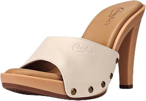 CANDIE'S Women's Antonella Heeled Slide Sandal | 4 1/4" Heel | 3/4" Platform in Kuwait