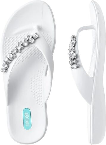 صندل نسائي من Oka-B Elle Phoenix Flip Flop مع سحر Beach Pebble in Kuwait