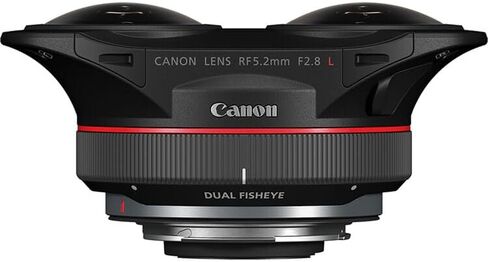 عدسة Canon RF 5.2mm f/2.8L Dual Fisheye 3D VR | عدسة VR مجسمة من سلسلة L مع بصريات مزدوجة وفتحة f/2.8 سريعة وتصميم حامل RF | للحصول على محتوى واقع افتراضي غامر وثلاثي الأبعاد (5554C002) + محول EF-EOS R + المزيد in Kuwait