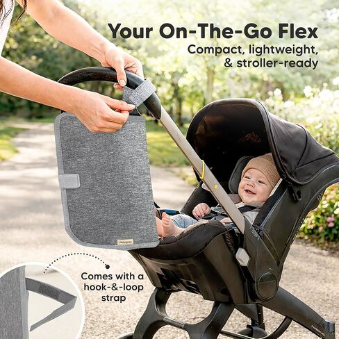 KeaBabies Portable Changing Pad for Baby, Travel – 26 x 21 Wipeable, Waterproof, Foldable Baby Diaper Changing Mat for Diaper Bag, Caddy, Car, Bed, Newborn, Compact Changer Mat Station (Classic Gray) in Kuwait
