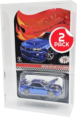 Evoretro Hot Wheels Cars Mainline Cars Acrylic Display Case ، حزمة من 2-غطاء واقي واضح للمقتنيات ، وتصميم مقاوم للخدش وقابل للتكديس-لعرض نماذج Diecast الخاصة بك in Saudi Arabia