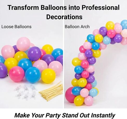 15 Pack Large Balloon Arch Clips,3.5 Inch Heavy Duty Clips 100pcs Clear 260 Long Balloons for Balloon Arch Kit Birthday Decoration Crafts Woodworking Photography Studios in Kuwait
