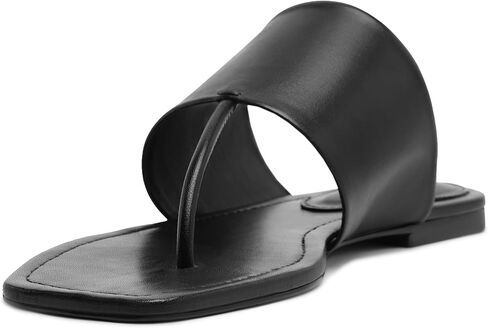صندل SCHUTZ Martha فلات ثونغ، أسود in Kuwait