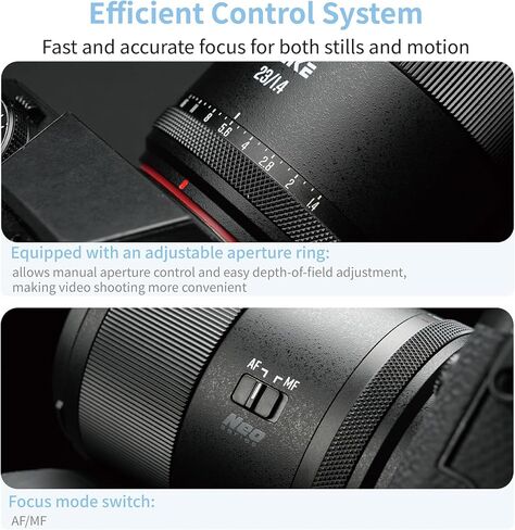 Meike 23mm F1.4 AF Ultra Wide Angle Large Aperture STM Auto Focus APS-C Portrait Prime Lens Compatible with Sony E Mount Cameras FX30 A6400 A5000 A6000 A6100 A6300 A6500 A6600 A6700 ZV-E10 ZV-E10 II in Kuwait