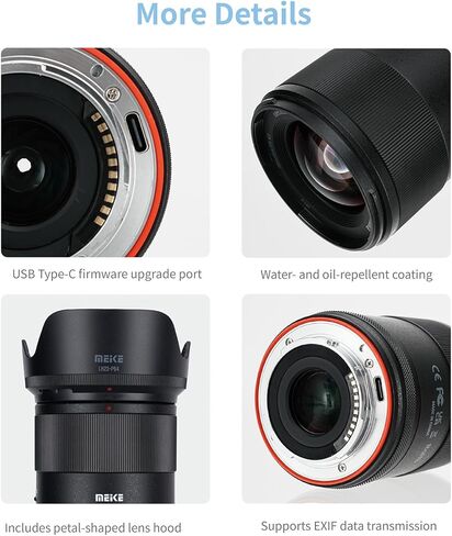 Meike 23mm F1.4 AF Ultra Wide Angle Large Aperture STM Auto Focus APS-C Portrait Prime Lens Compatible with Sony E Mount Cameras FX30 A6400 A5000 A6000 A6100 A6300 A6500 A6600 A6700 ZV-E10 ZV-E10 II in Kuwait