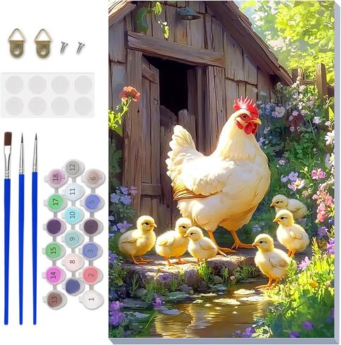 NAIMOER Easter Paint by Numbers Kits for Adults Beginner with Wooden Framed, Birds Eggs Color by Numbers on Canvas Painting Kits for Adults, Easy Paint DIY Acrylic for Home Wall Decor 8X12 Inch in Saudi Arabia